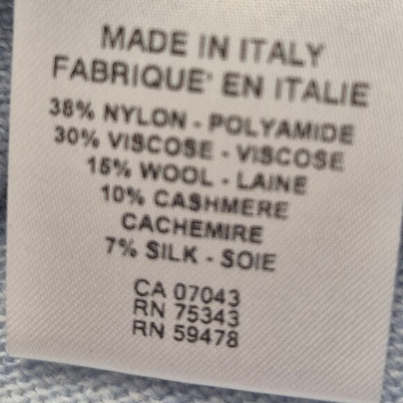 Bianco & Blue Cashmere Blend Sweater Made in Italy Size Large - Picture 11 of 12